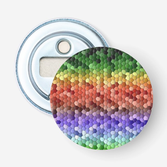 Rainbow Mosaic Pattern Bottle Opener (Front)
