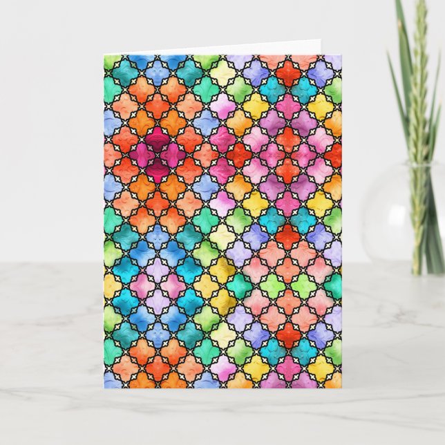 Rainbow mosaic pattern card (Front)
