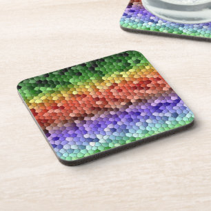 Rainbow Mosaic Pattern Coaster