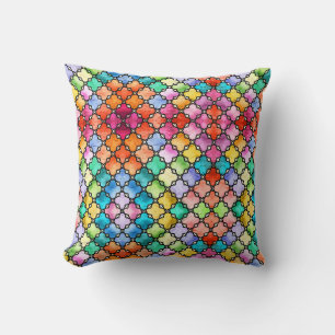 Rainbow mosaic pattern cushion