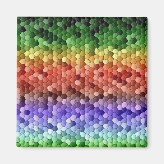 Rainbow Mosaic Pattern Magnet (Front)
