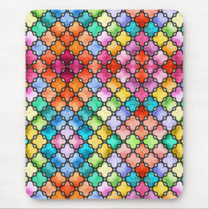 Rainbow mosaic pattern mouse pad