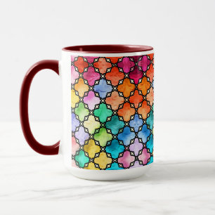 Rainbow mosaic pattern mug
