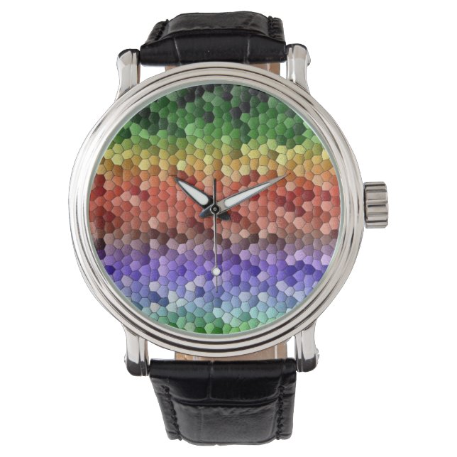 Rainbow Mosaic Pattern Watch (Front)