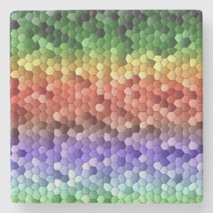 Rainbow Mosaic Stone Coaster