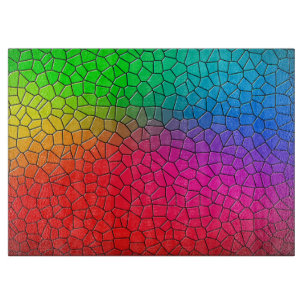 Rainbow Mosaic Tiles Cutting Board