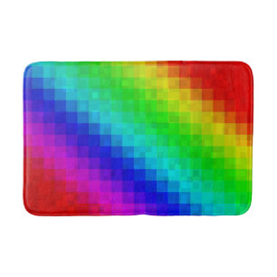 Rainbow Mosaic Tiles Pattern, Bath Mat