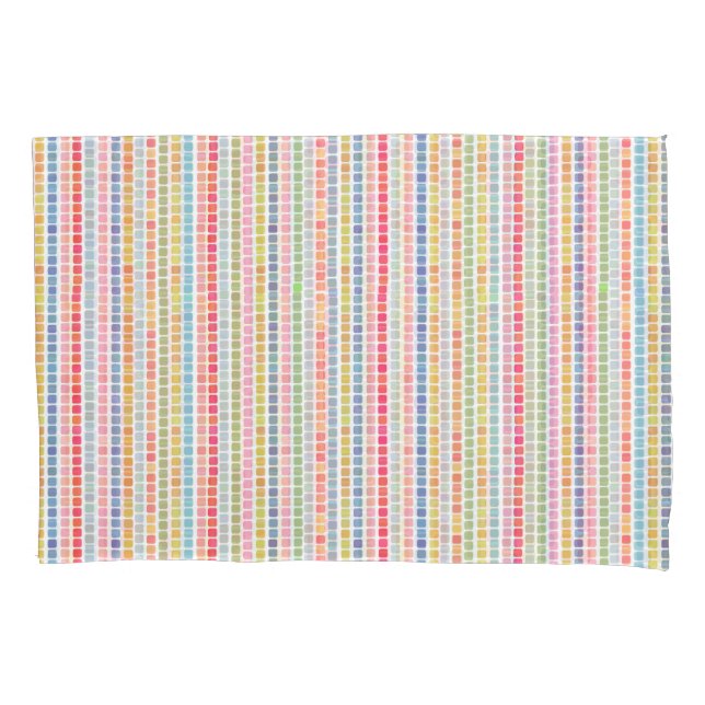 Rainbow mosaic tiles pillow case (Front)