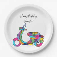 Rainbow Motor Scooter Moped Custom Message