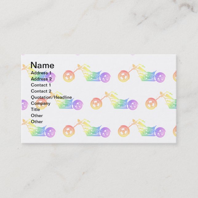 Rainbow Motorcycle Business Card (Front)