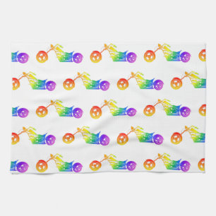 Rainbow Motorcycle Tea Towel