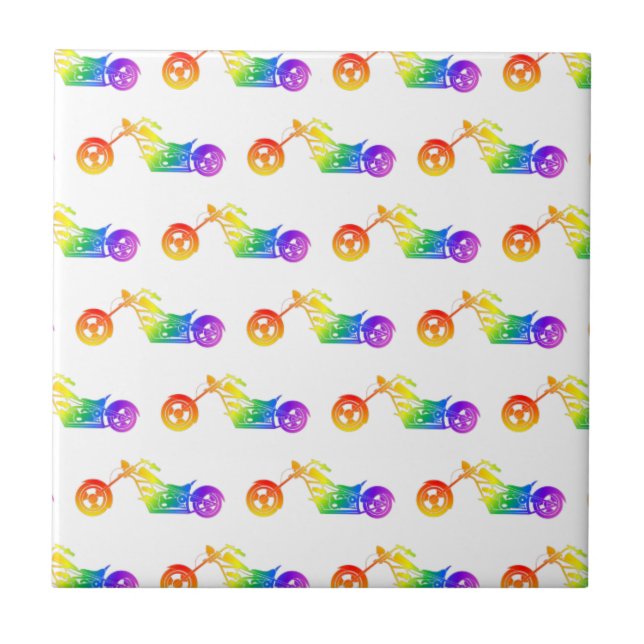 Rainbow Motorcycle Tile (Front)