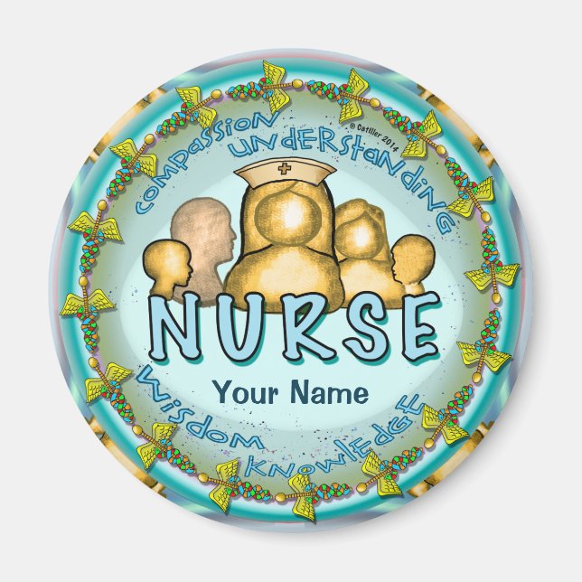 Rainbow motto nurse  magnet (Front)