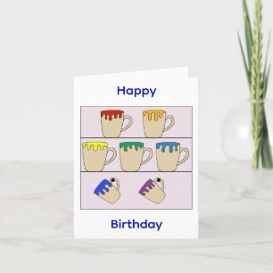 Rainbow Mugs Birthday Card