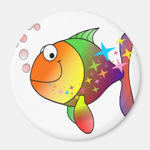 Rainbow multi colour pacific ocean tuna magnet