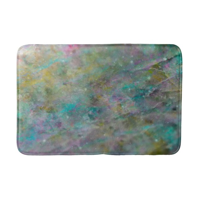 Rainbow Multi Coloured Crystal Rock Marble Bath Mat (Front)