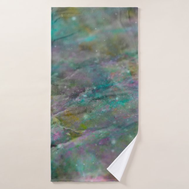 Rainbow Multi Coloured Crystal Rock Marble Bath Towel Set (Bath Towel)