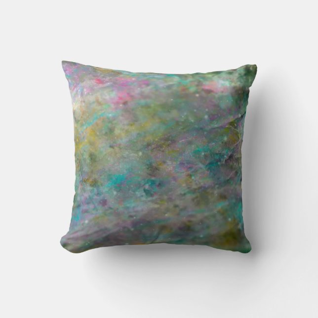 Rainbow Multi Coloured Crystal Rock Marble Cushion (Front)