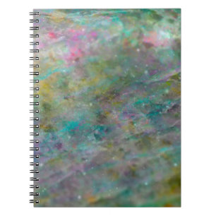 Rainbow Multi Coloured Crystal Rock Marble Journal