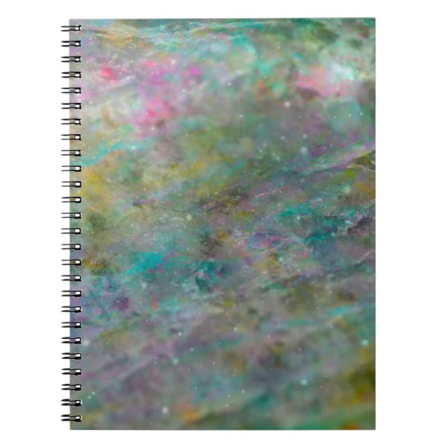 Rainbow Multi Coloured Crystal Rock Marble Journal (Front)