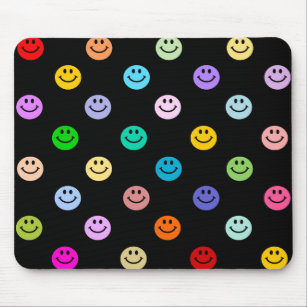 Rainbow Multicolor Face Pattern Mouse Pad