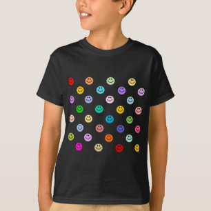 Rainbow Multicolor Face Pattern T-Shirt