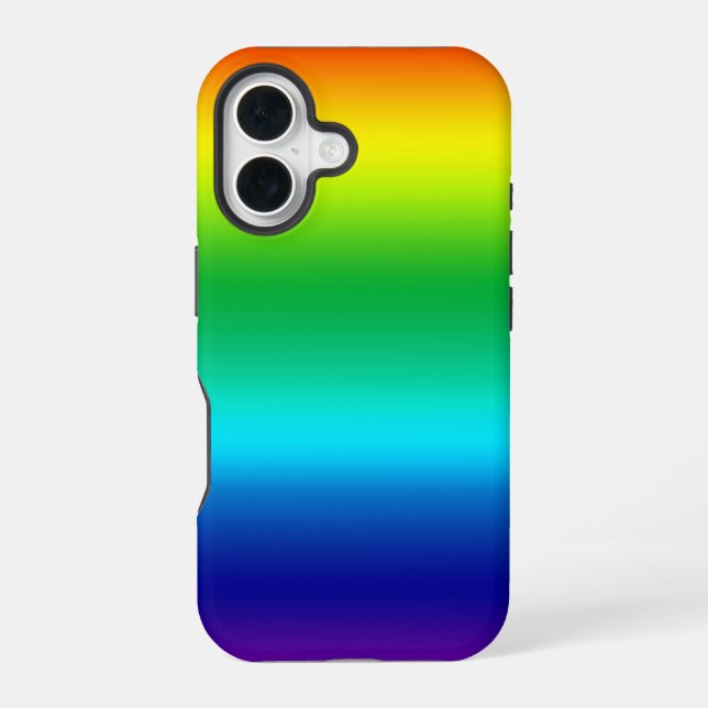 Rainbow Multicolor Gradient iPhone 16 Case (Back)