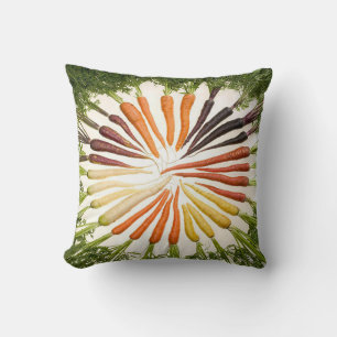 Rainbow Multicolored Carrots Cushion