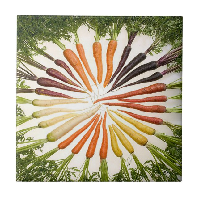 Rainbow Multicolored Carrots Tile (Front)