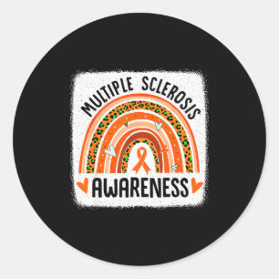 Rainbow Multiple Sclerosis Ms Awareness Womens Mom Classic Round Sticker