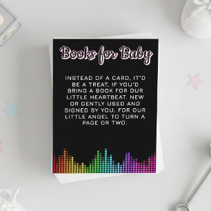 Rainbow Music Baby Shower Book Request Enclosure Card
