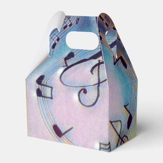 Rainbow music note favour box (Front Side)