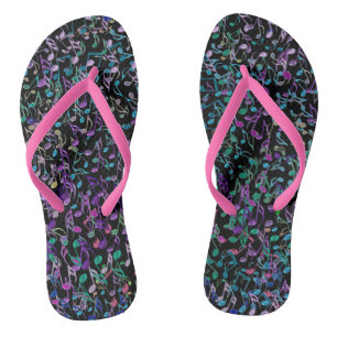 Rainbow Music Notes Flip Flops