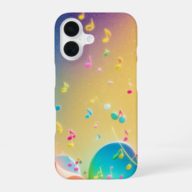 Rainbow Music Notes Pop Art Phone Case (Back)