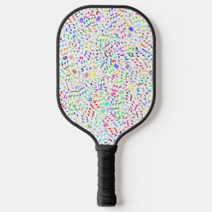 rainbow music notes rockstar pickleball paddle