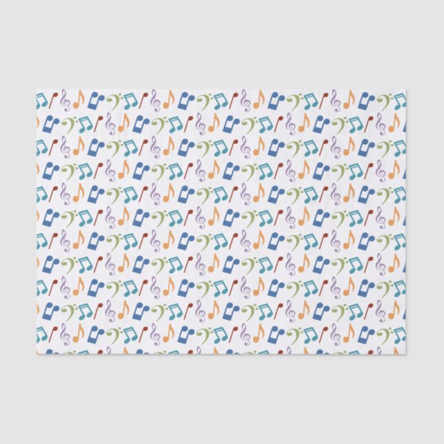 Rainbow Music Notes Tissue Paper (Front)