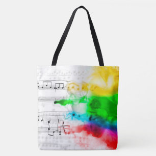 Rainbow Music Notes Tote Bag