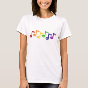 Rainbow Music Notes Women's T-Shirt