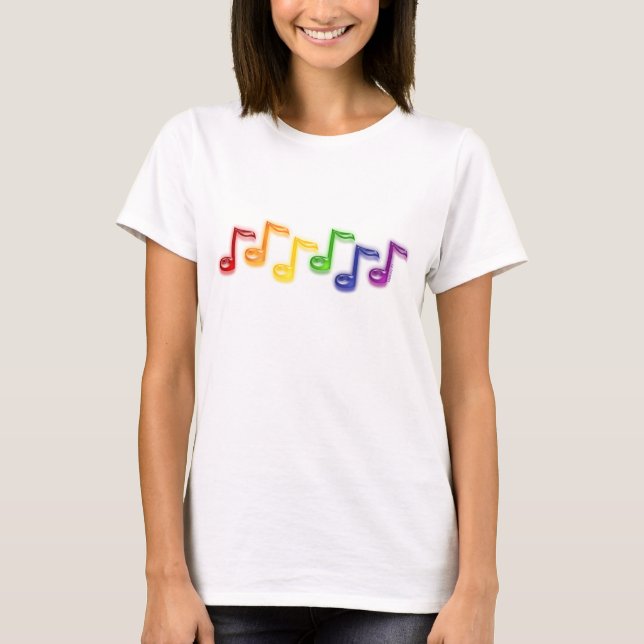 Rainbow Music Notes Women's T-Shirt (Front)