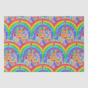 Rainbow Musical Instruments Band Teacher Decoupage Tissue Paper
