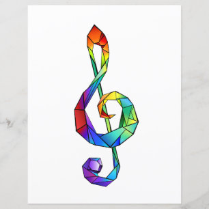 Rainbow musical key treble clef