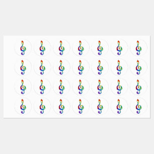 Rainbow musical key treble clef