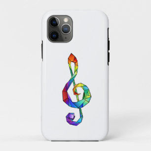 Rainbow musical key treble clef iPhone 11 pro case