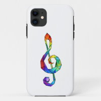 Rainbow musical key treble clef