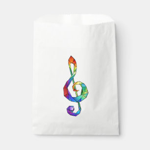 Rainbow musical key treble clef favour bag