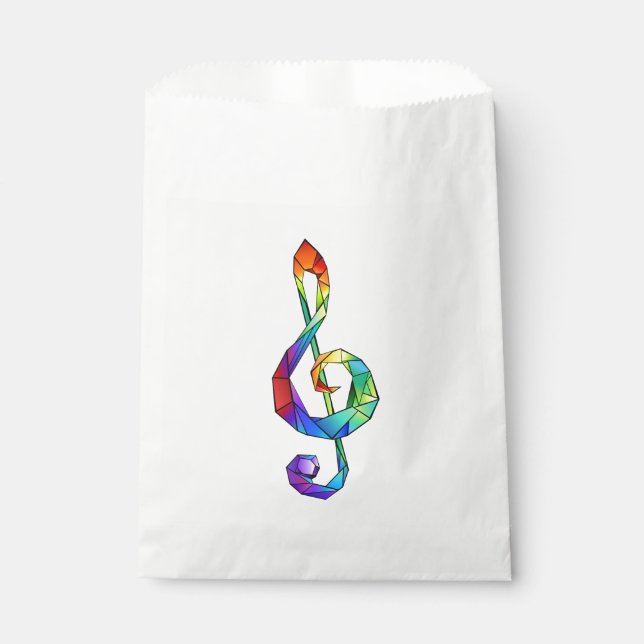 Rainbow musical key treble clef favour bag (Front)