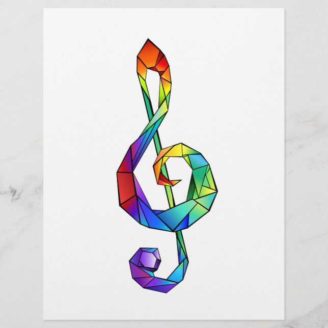 Rainbow musical key treble clef flyer (Front)