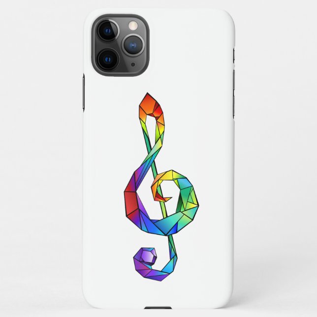 Rainbow musical key treble clef iPhone case (Back)