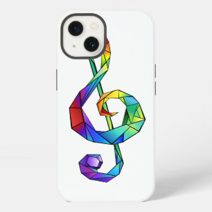 Rainbow musical key treble clef iPhone 13 case