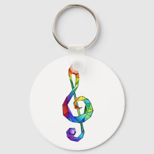 Rainbow Musical Key treble clef Ring